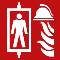 Symbol für einen Feuerwehraufzug