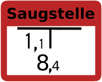 Schild "Saugstelle mit Positionsangabe"