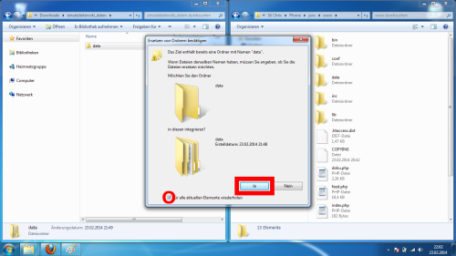 data-Ordner integrieren