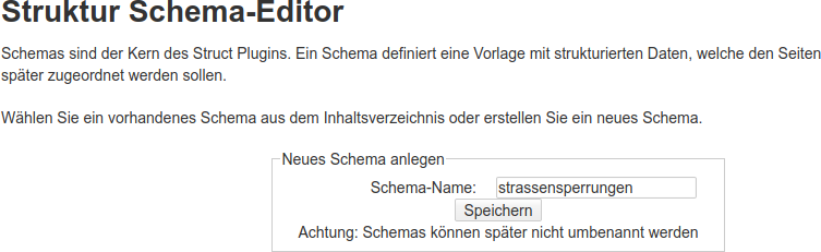 Lookup-Schema für Straßensperrungen