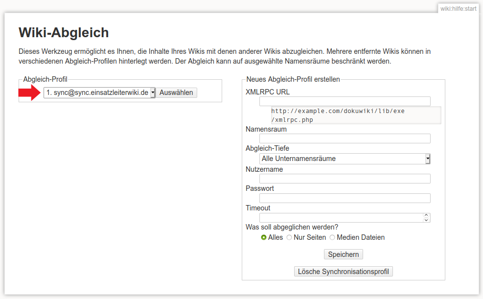 Sync Plugin Datenbestand Des Lokalen Wikis Mit Dem Einsatzleiterwiki Server Synchronisieren Einsatzleiterwiki